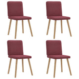 Chaises à manger lot de 4 rouge bordeaux tissu