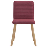 Chaises à manger lot de 4 rouge bordeaux tissu