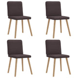 Chaises à manger lot de 4 marron foncé tissu