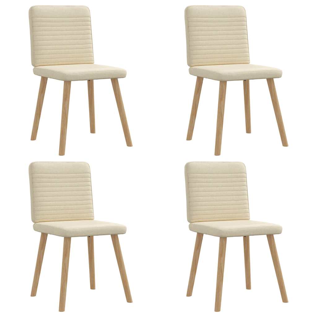 Chaises à manger lot de 4 crème tissu