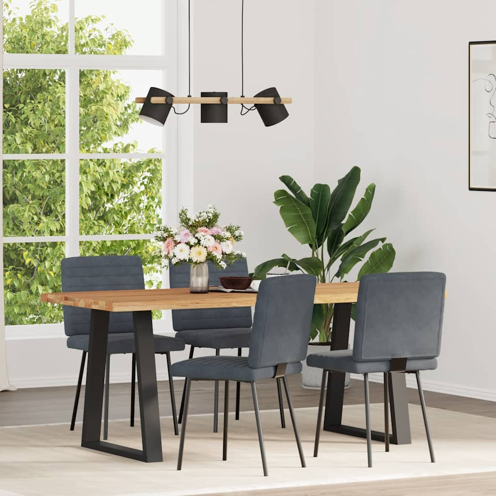 Dining Chairs Set of 4 Dark Grey Velvet