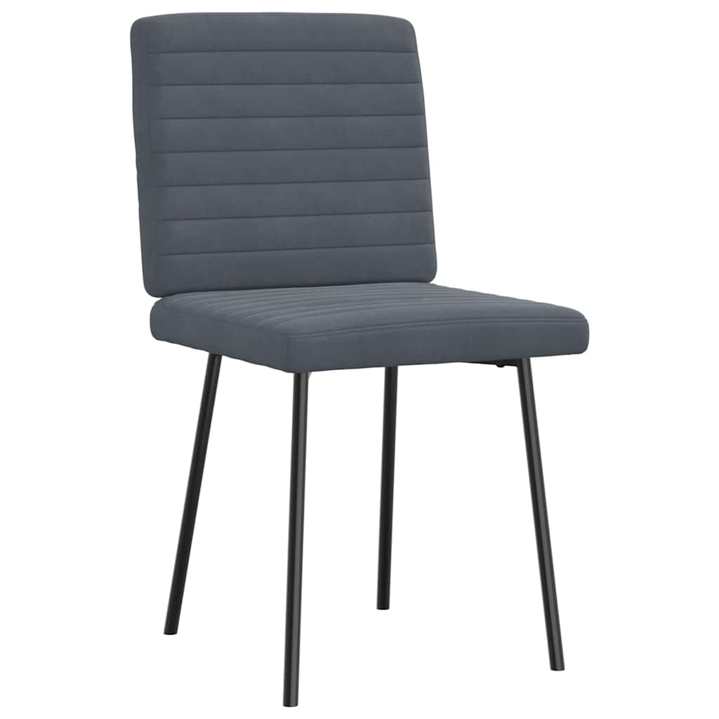 Dining Chairs Set of 4 Dark Grey Velvet