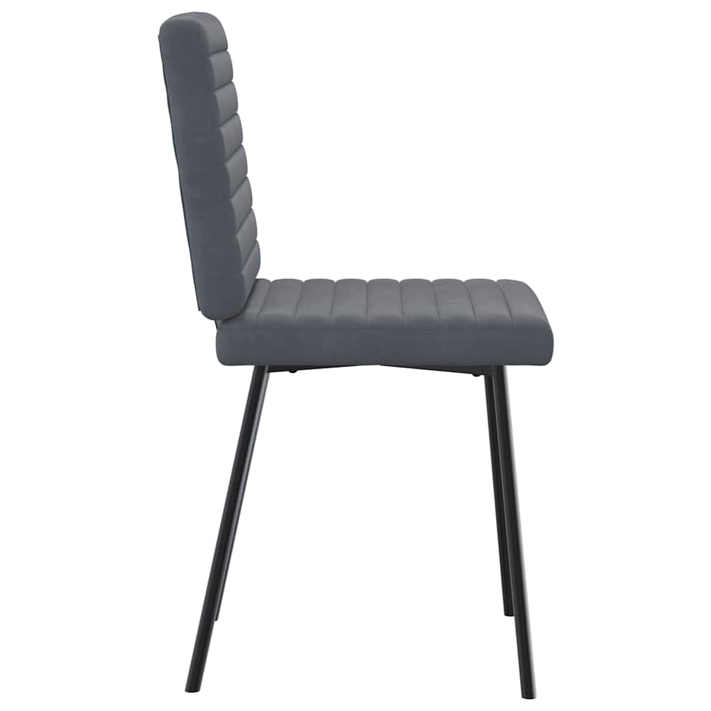 Dining Chairs Set of 4 Dark Grey Velvet