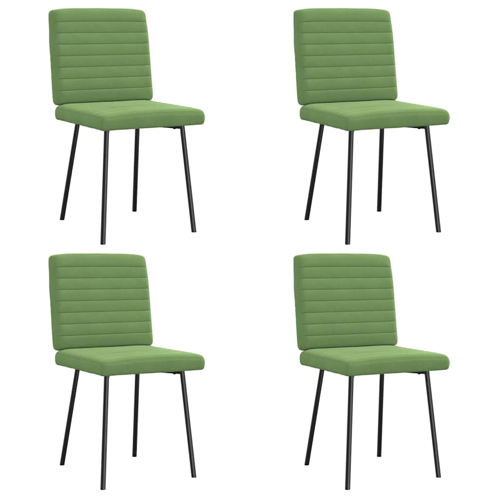 Chaises à manger lot de 4 vert clair velours