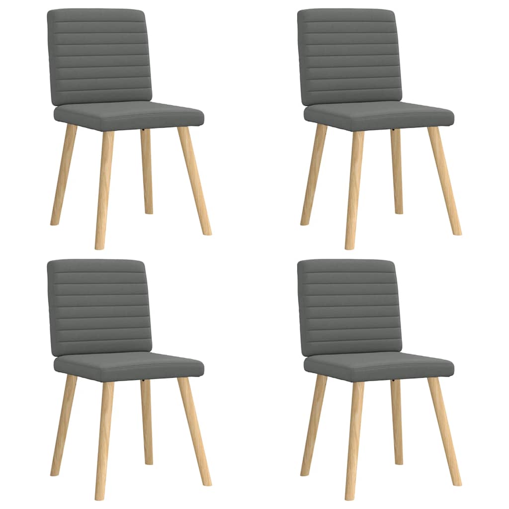 Chaises à manger lot de 4 gris foncé tissu