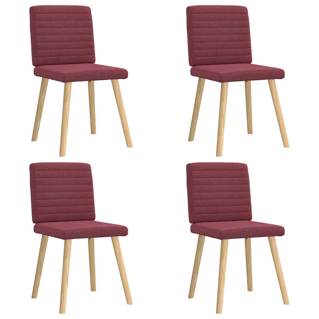 Dining chairs set of 4 burgundy red fabric