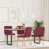 Dining chairs set of 4 burgundy red fabric