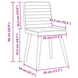 Chaises à manger lot de 4 marron foncé tissu