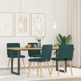 Dining chairs set of 4 dark green fabric