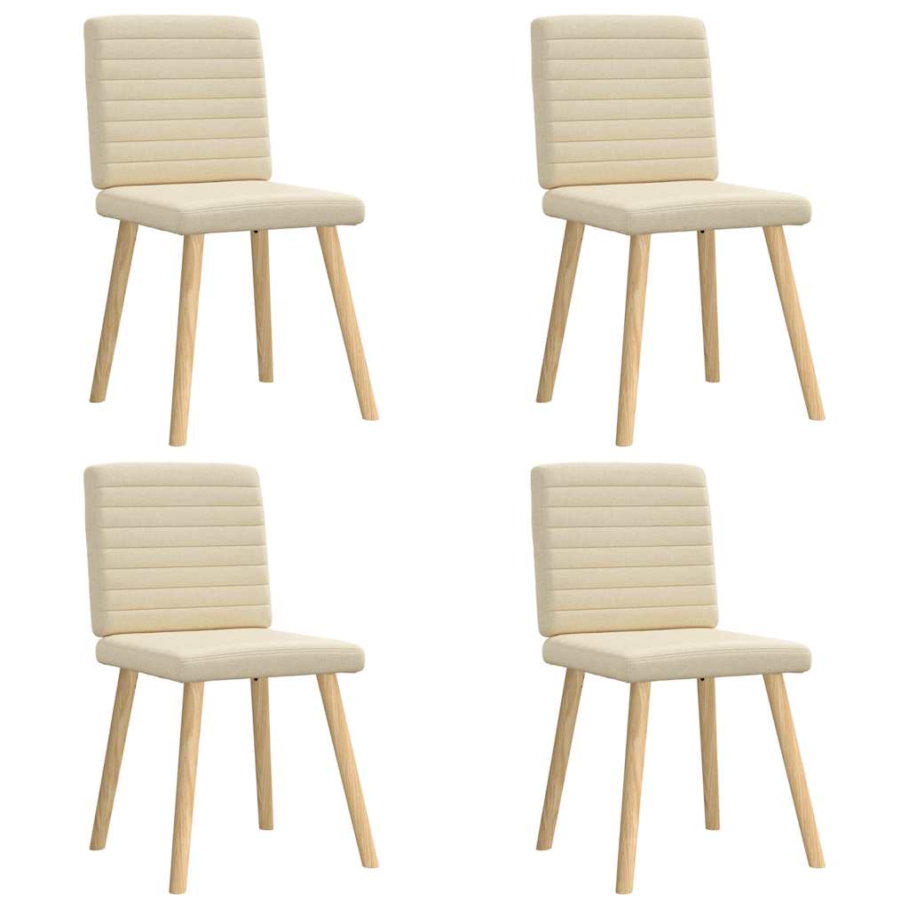 Chaises à manger lot de 4 crème tissu