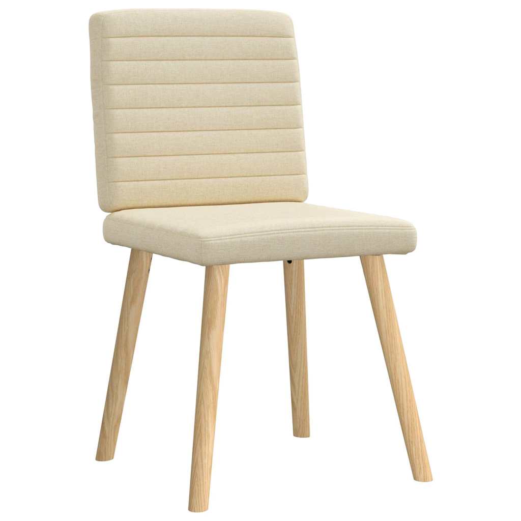 Chaises à manger lot de 4 crème tissu