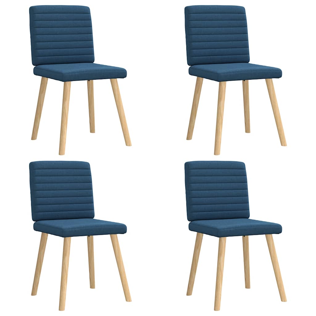 Chaises à manger lot de 4 bleu tissu