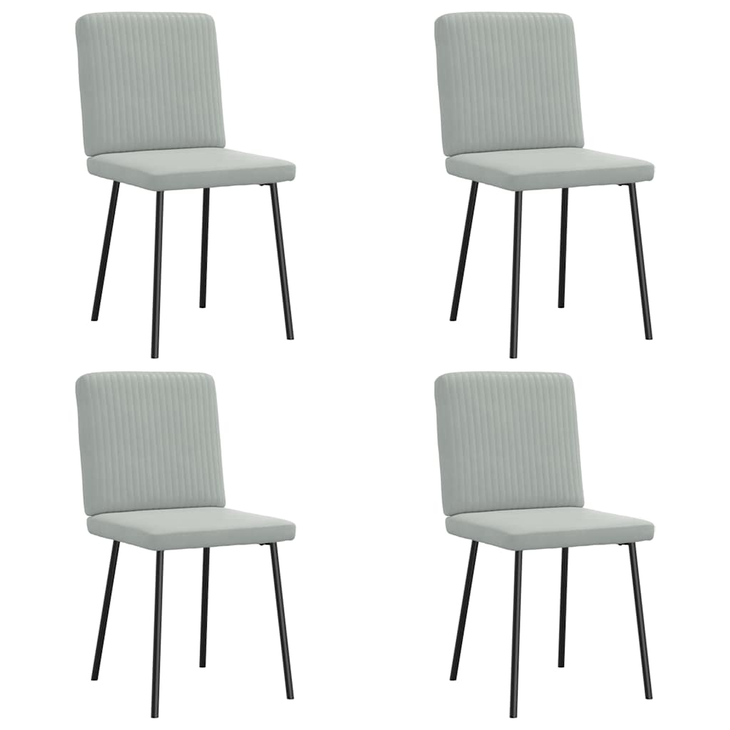 Chaises à manger lot de 4 Gris clair Velours