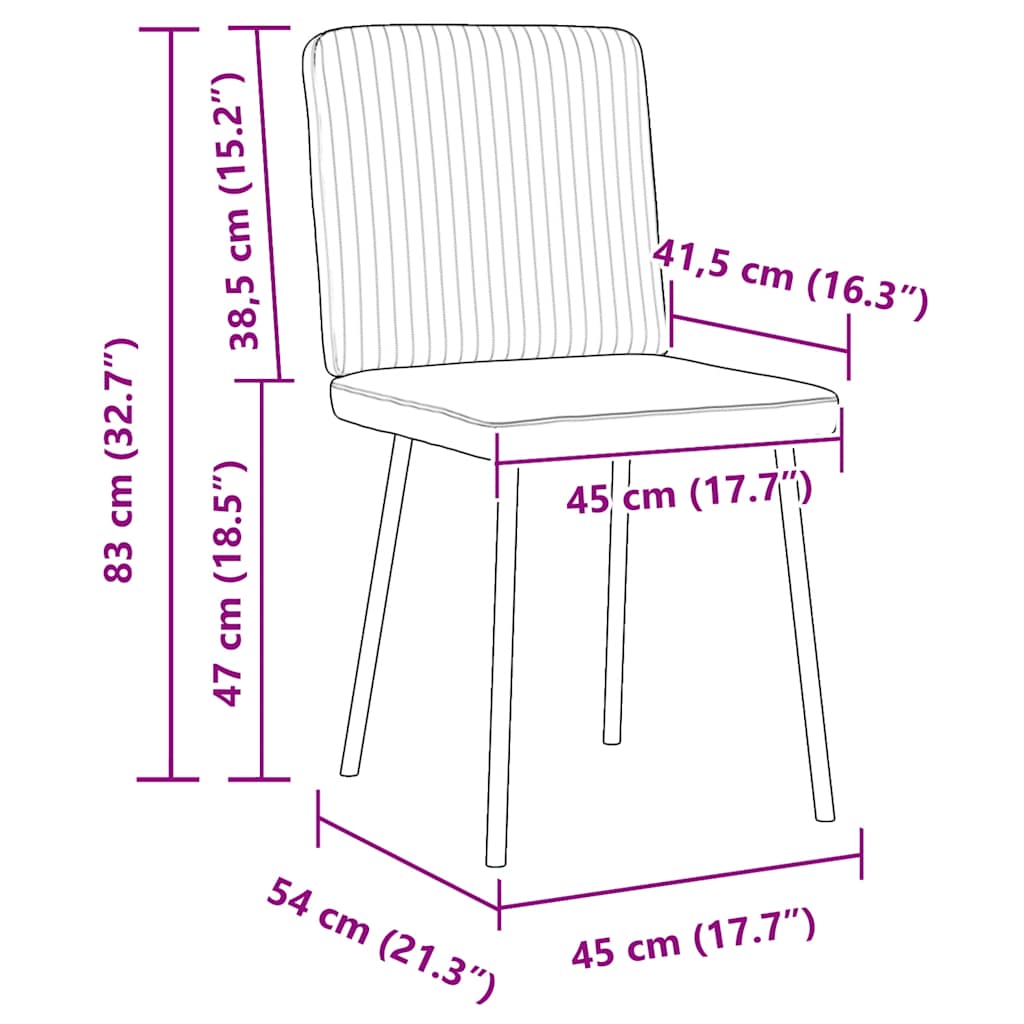 Chaises à manger lot de 4 Gris foncé Velours