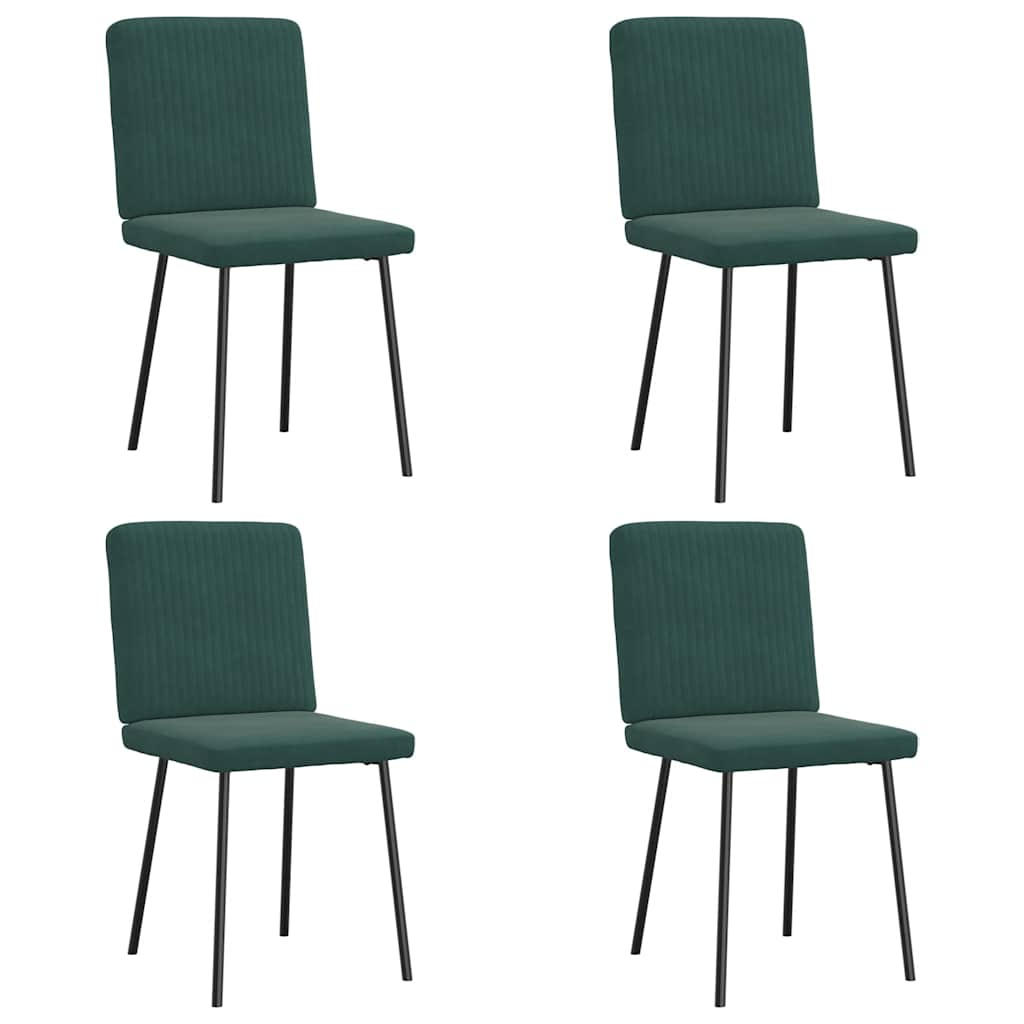 Dining Chairs Set of 4 Dark Green Velvet