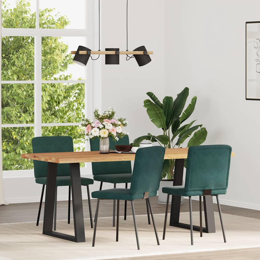 Dining Chairs Set of 4 Dark Green Velvet