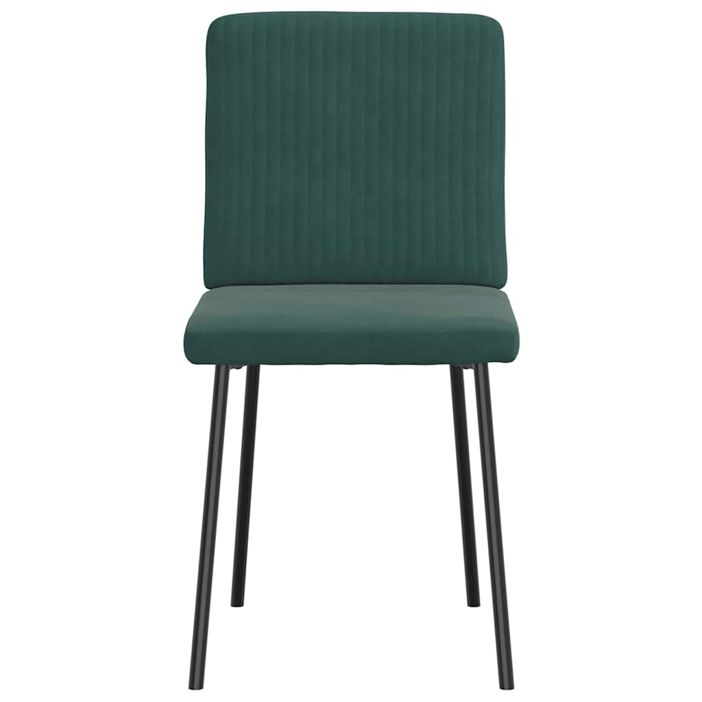 Dining Chairs Set of 4 Dark Green Velvet