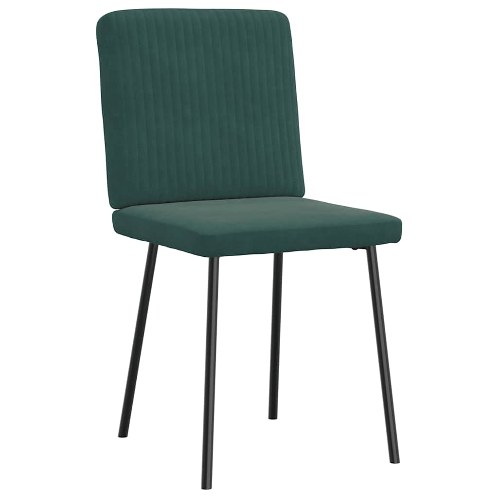 Dining Chairs Set of 4 Dark Green Velvet