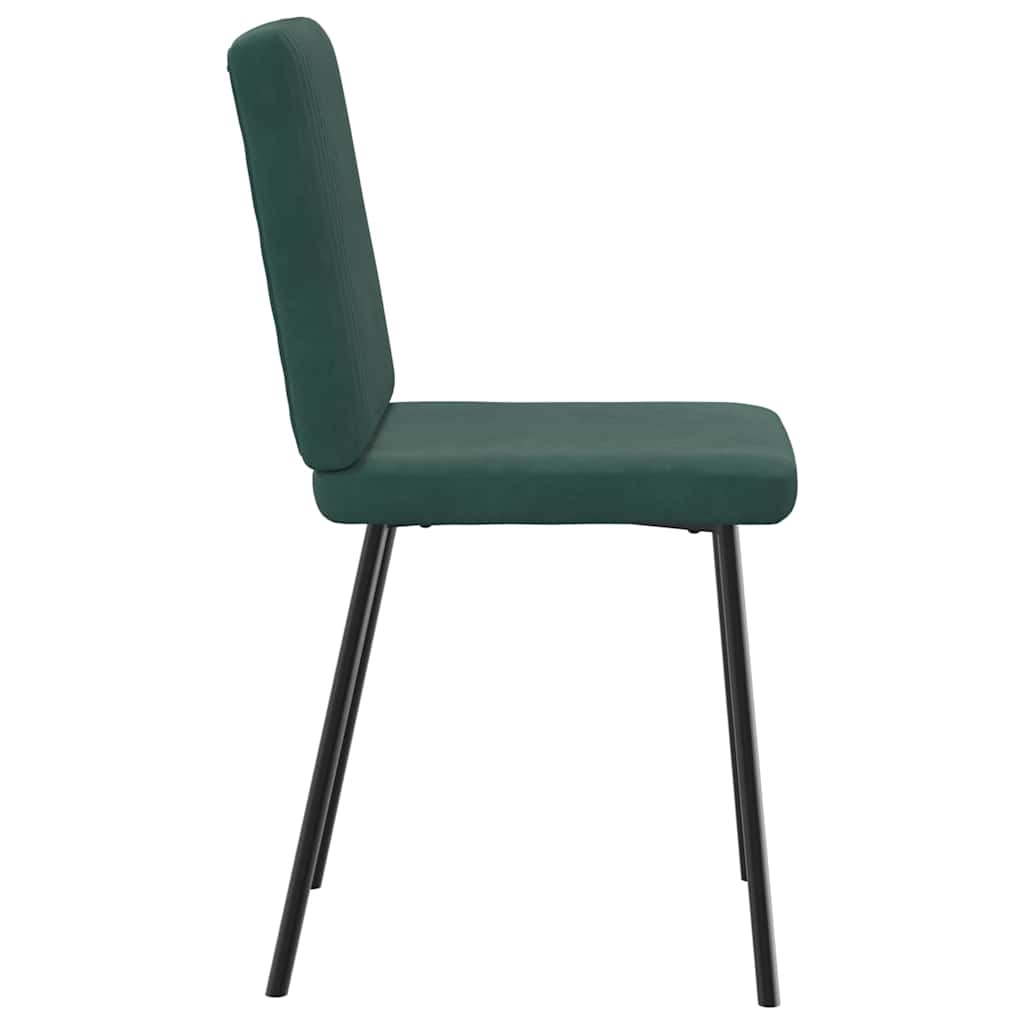 Dining Chairs Set of 4 Dark Green Velvet