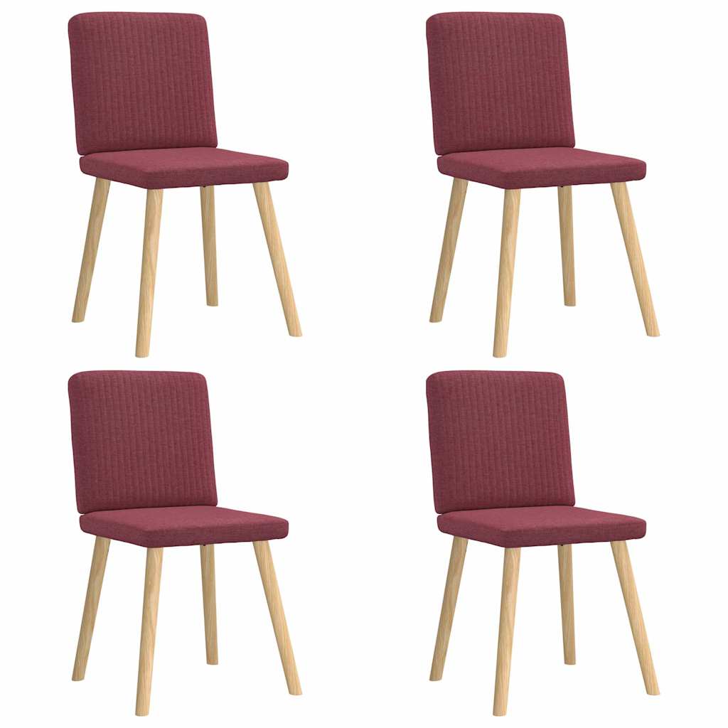 Dining chairs set of 4 burgundy red fabric