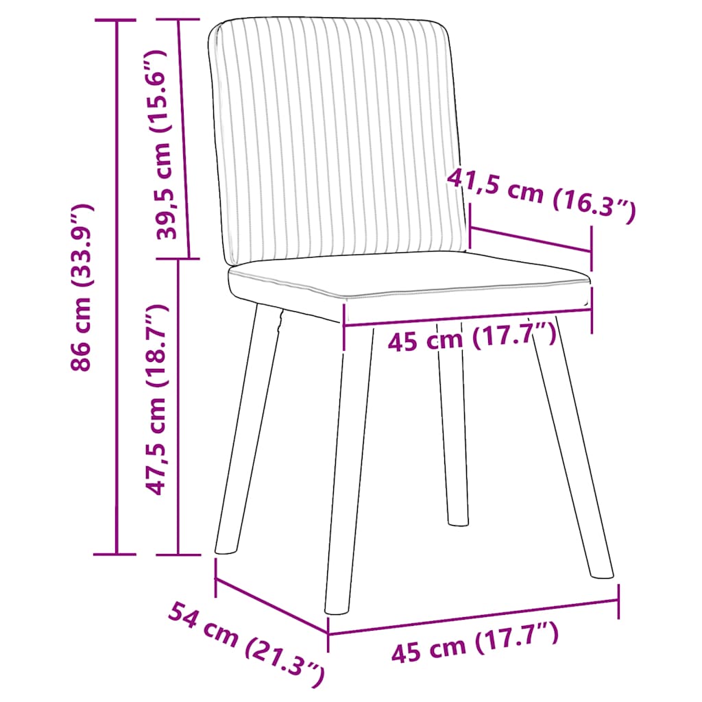 Chaises à manger lot de 4 marron foncé tissu