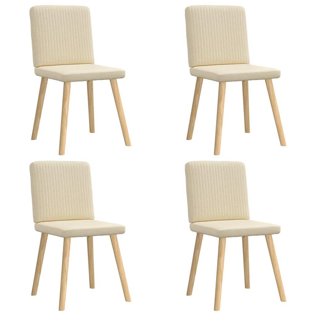 Chaises à manger lot de 4 crème tissu