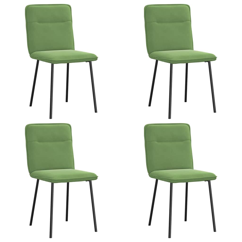 Chaises à manger lot de 4 vert clair velours