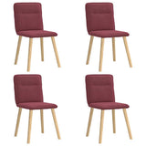 Chaises à manger lot de 4 rouge bordeaux tissu