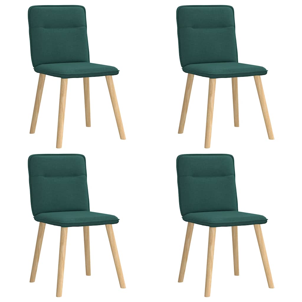 Chaises à manger lot de 4 vert foncé tissu