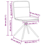 Chaises à manger lot de 4 gris foncé tissu