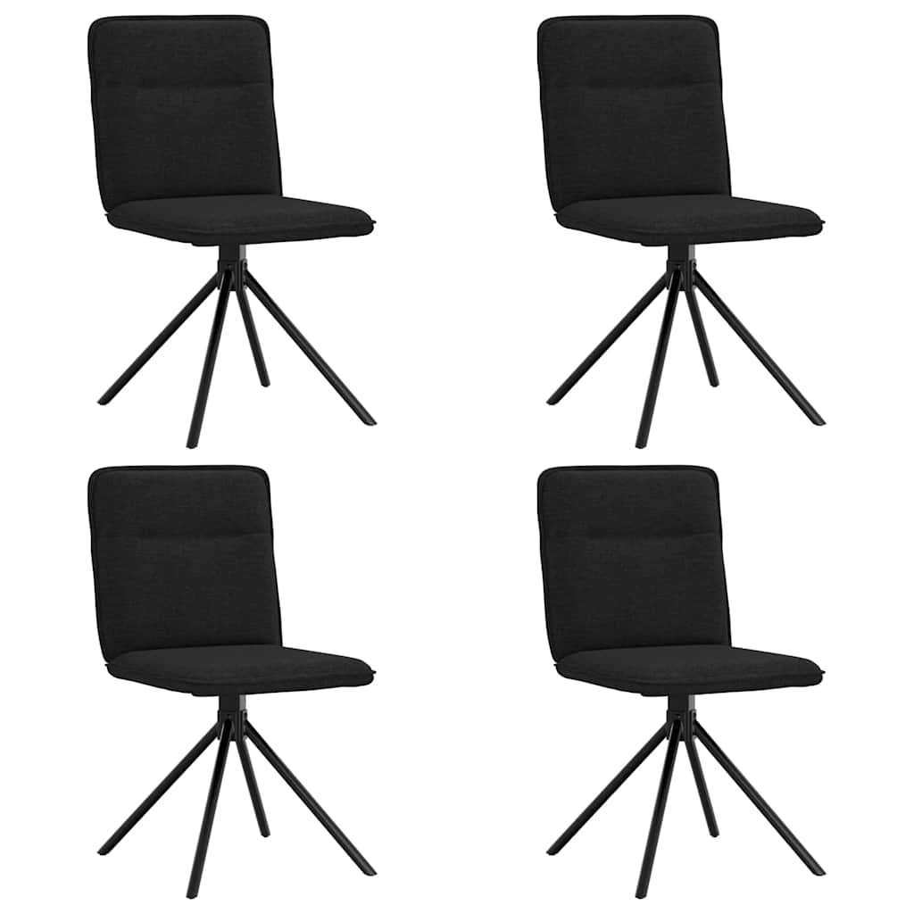 Chaises à manger lot de 4 noir tissu