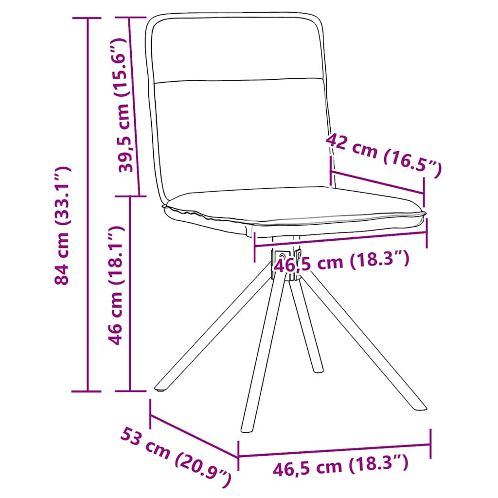 Chaises à manger lot de 4 marron foncé tissu