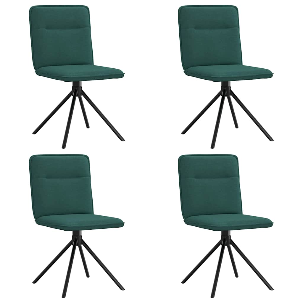 Chaises à manger lot de 4 vert foncé tissu