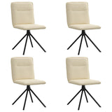 Chaises à manger lot de 4 crème tissu