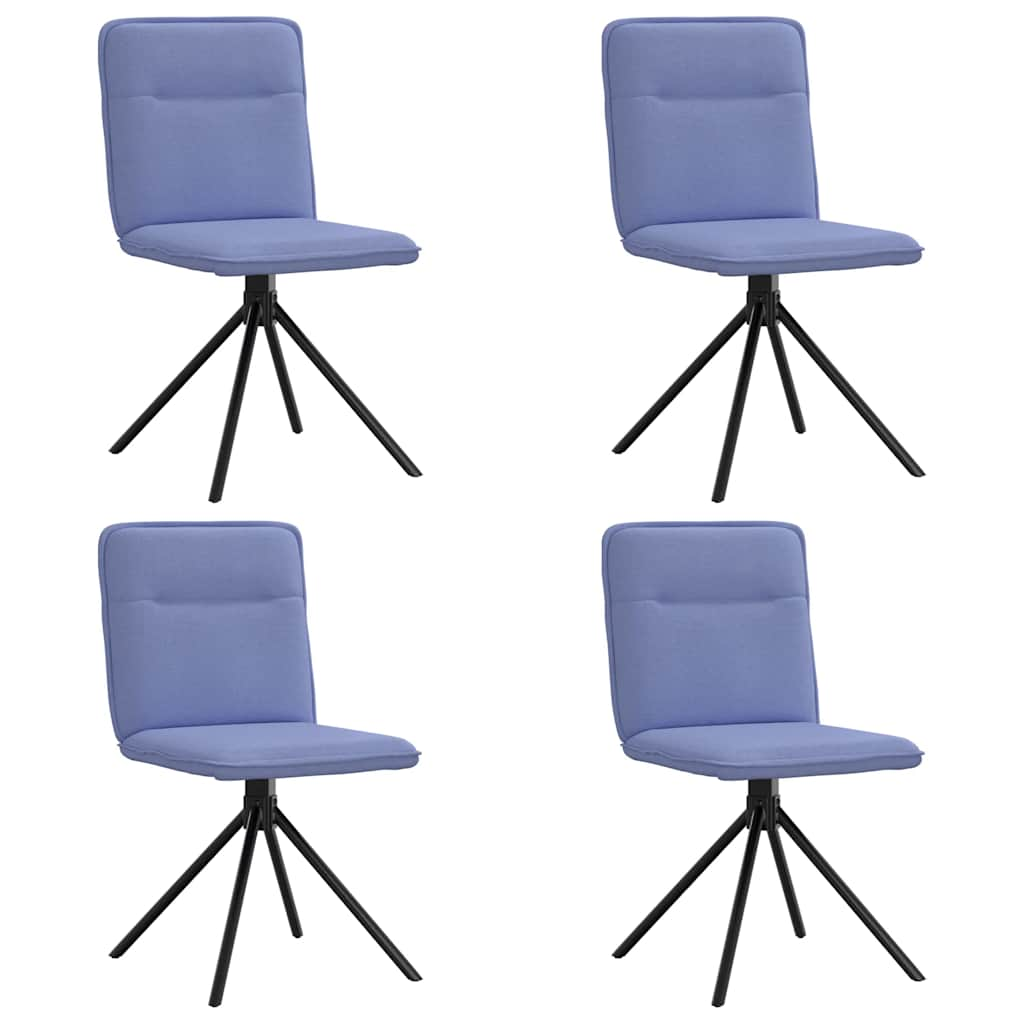 Chaises à manger lot de 4 bleu jean tissu