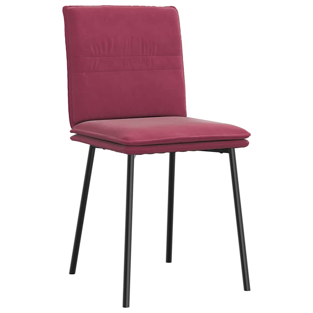 Chaises à manger lot de 4 Rouge bordeaux Velours