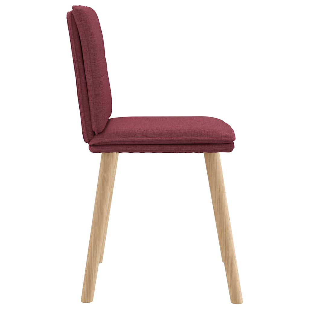 Chaises à manger lot de 4 rouge bordeaux tissu