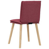 Chaises à manger lot de 4 rouge bordeaux tissu