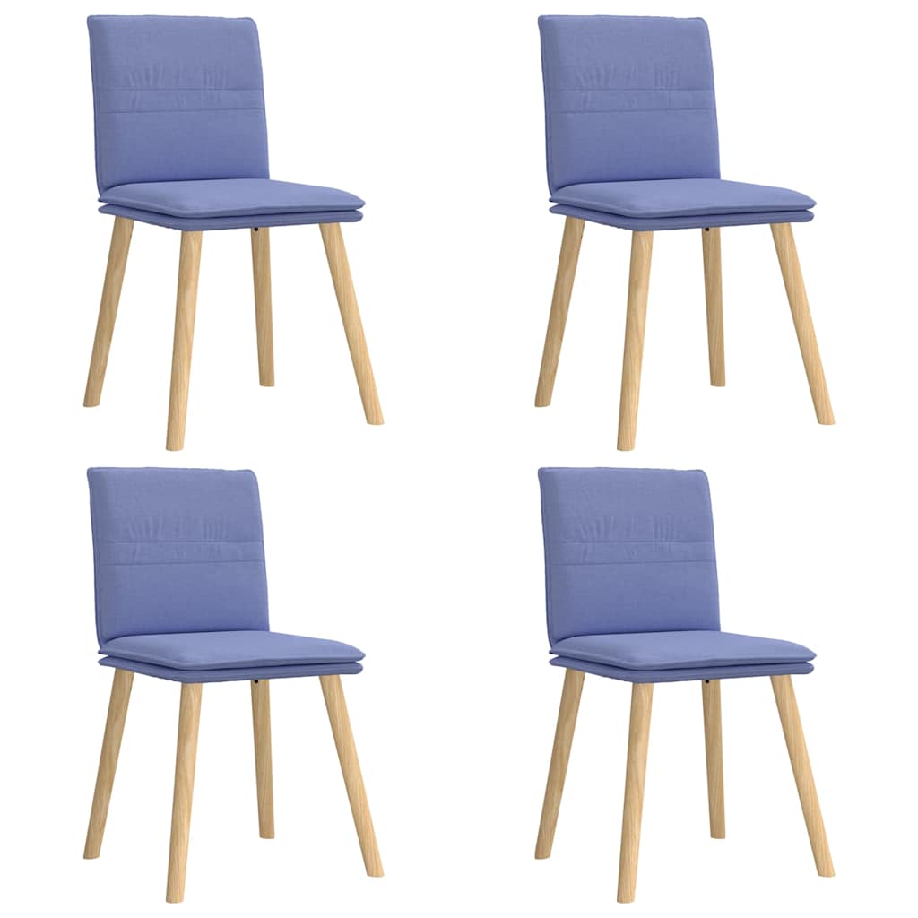 Chaises à manger lot de 4 bleu jean tissu