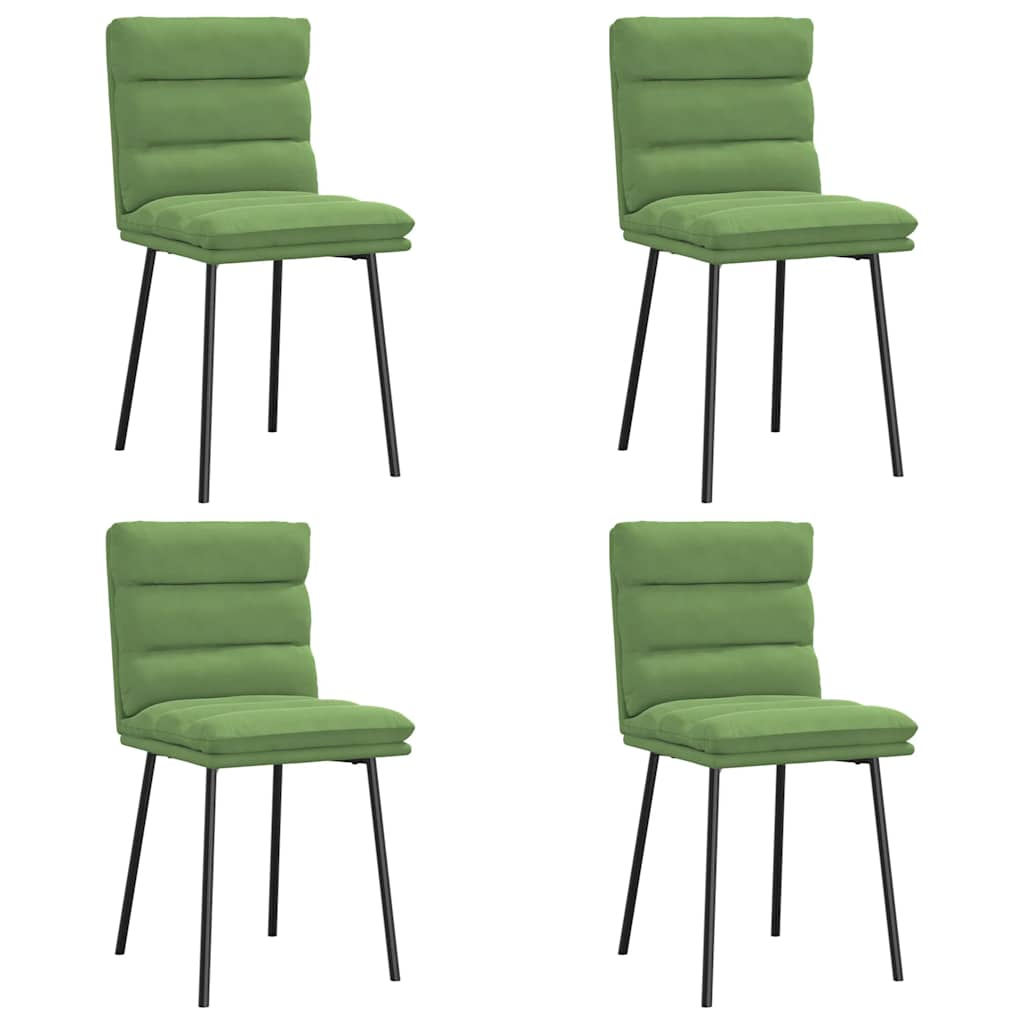 Chaises à manger lot de 4 vert clair velours