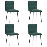 Chaises à manger lot de 4 Vert foncé Velours