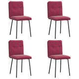 Chaises à manger lot de 4 Rouge bordeaux Velours