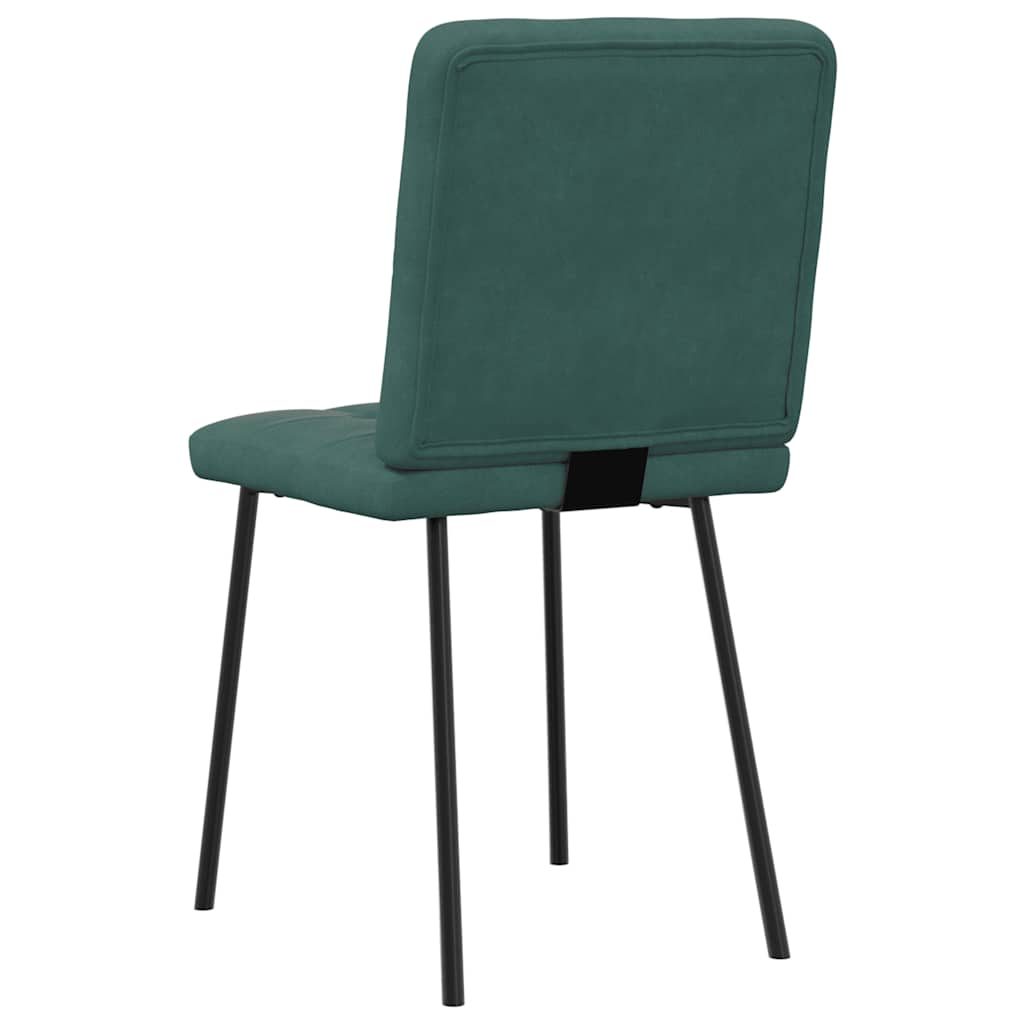 Chaises à manger lot de 6 vert foncé velours