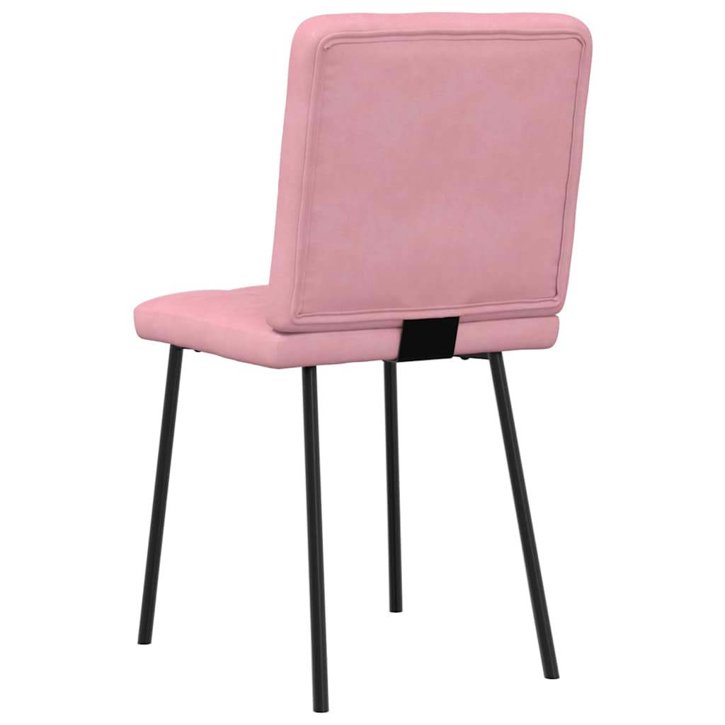 Chaises à manger lot de 6 rose velours