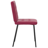 Chaises à manger lot de 6 rouge bordeaux velours