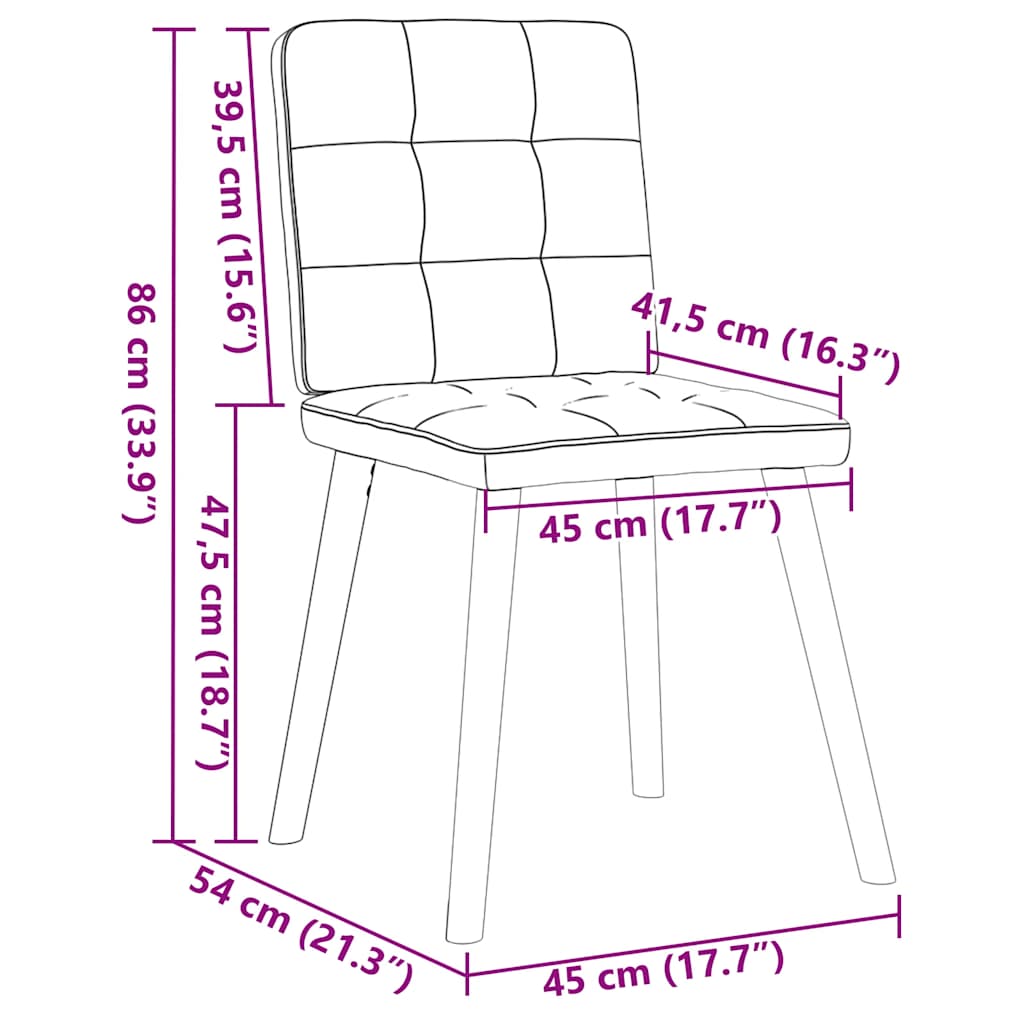 Chaises à manger lot de 6 gris foncé tissu