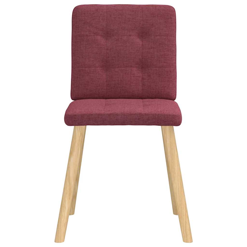 Chaises à manger lot de 6 rouge bordeaux tissu