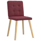 Chaises à manger lot de 6 rouge bordeaux tissu