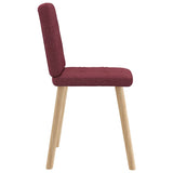 Chaises à manger lot de 6 rouge bordeaux tissu