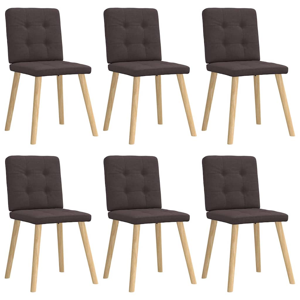 Chaises à manger lot de 6 marron foncé tissu